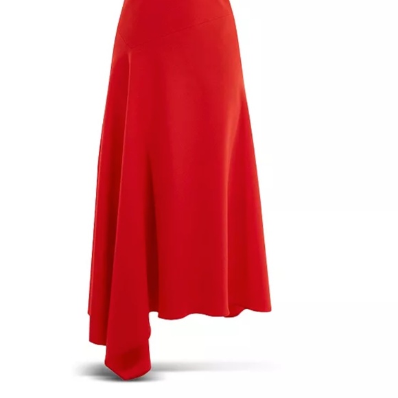 KAREN MILLEN Red Asymmetric Midi Dress - Size 6 - NEW With Tags. - Picture 2 of 16